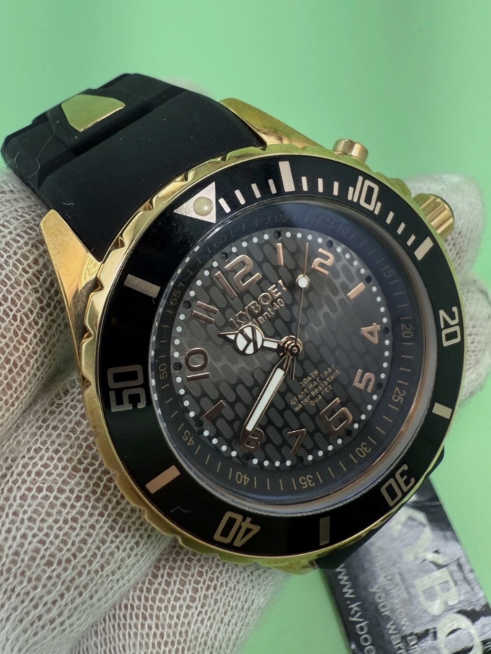 KYBOE! Giant Mariner 40mm Black 10ATM Quartz Water Resistance Watch RG40-001.15
